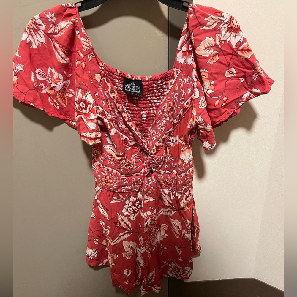 Angie Red Bohemian Patterned Romper